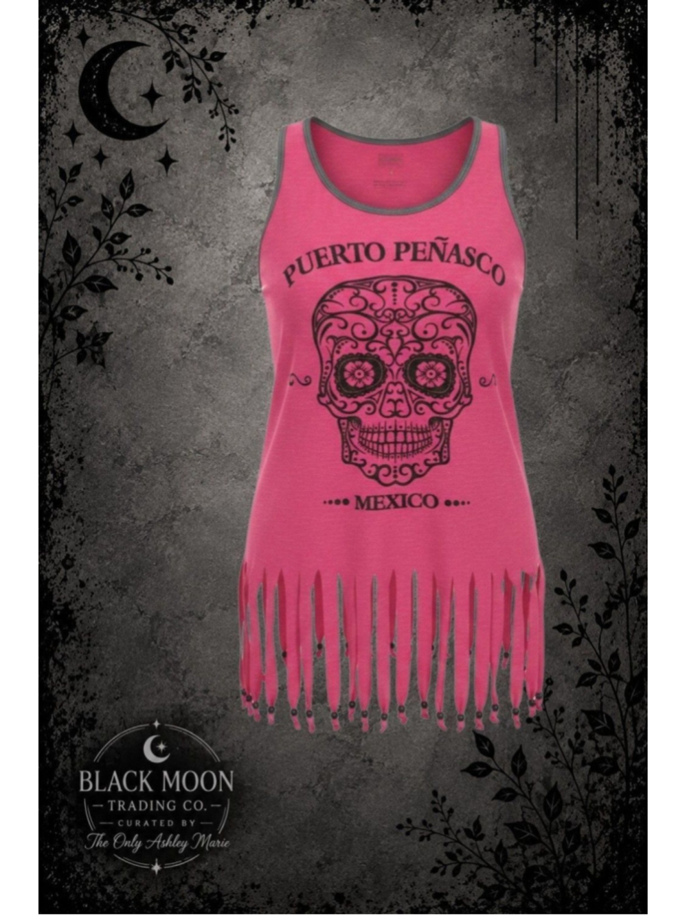 19. Puerto Peñasco Mexico Pink Lace Up Graphic Tank Top Size S